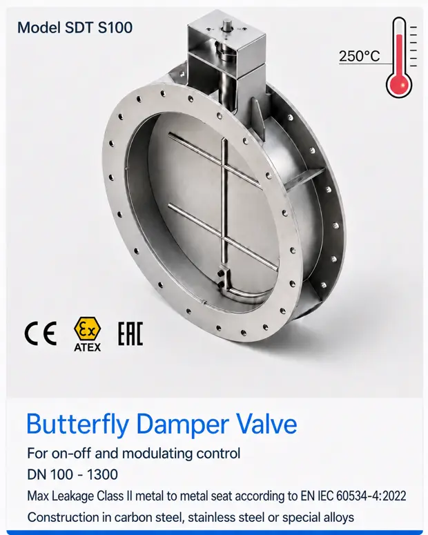 SDT S100 — Válvula damper de mariposa